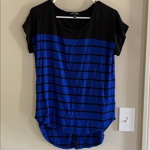 Royal & Black Striped Tee